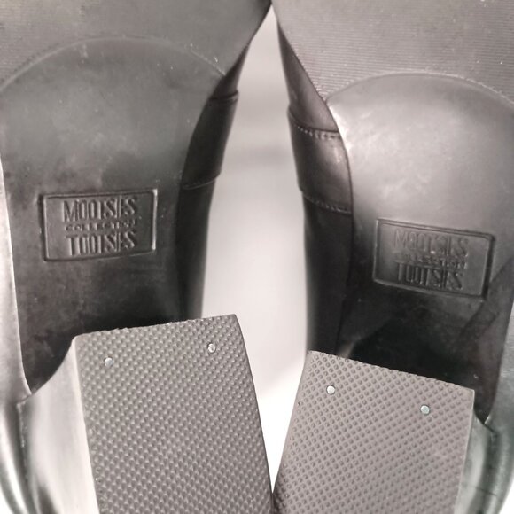 Mootsies Tootsies Gutsy Black Leather Block Heel Shoes Women 10 - Picture 6 of 12